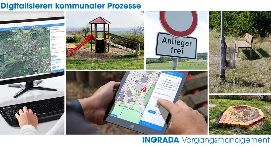 INGRADA Vorgangsmanagement ist eine plattformübergreifende Lösung zur Digitalisierung kommunaler Prozesse wie Aufgaben, Kontrollen, Wartungen oder Instandhaltungen